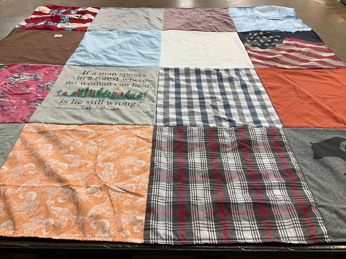 T-shirt quilt with outdoors, nature themes by Danni from MT