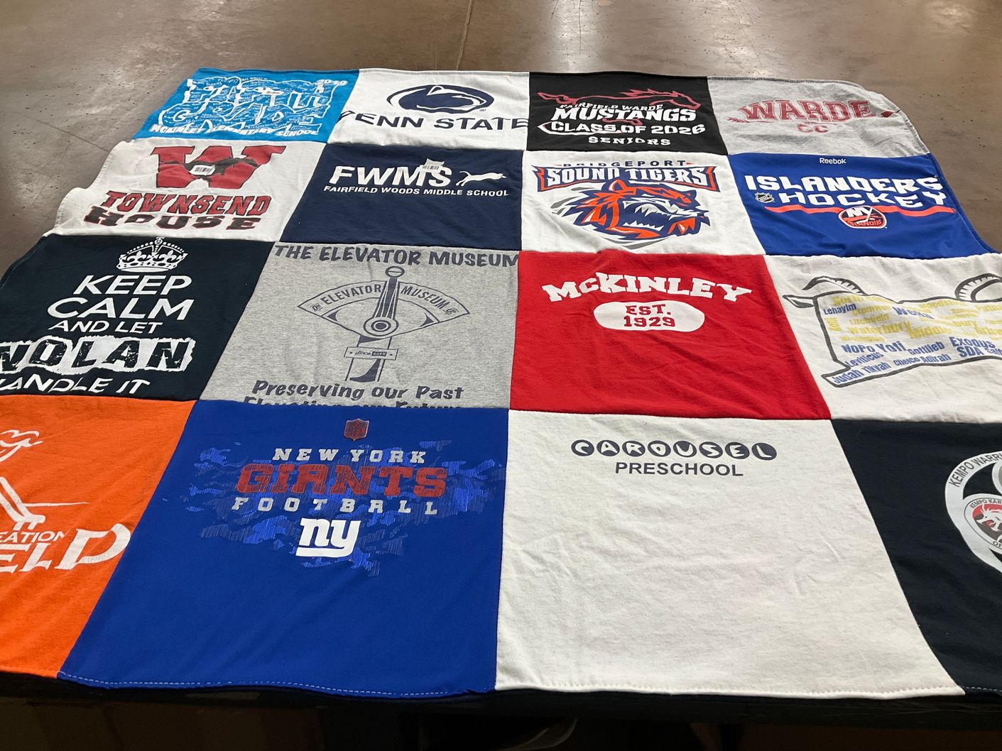 T-shirt quilt featuring new york giants football by Stephanie from CT