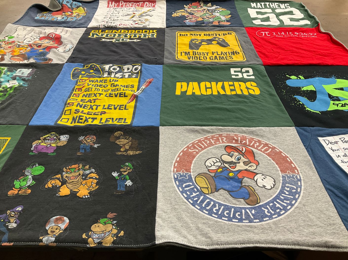T-shirt quilt featuring green bay packers by Amy from IL