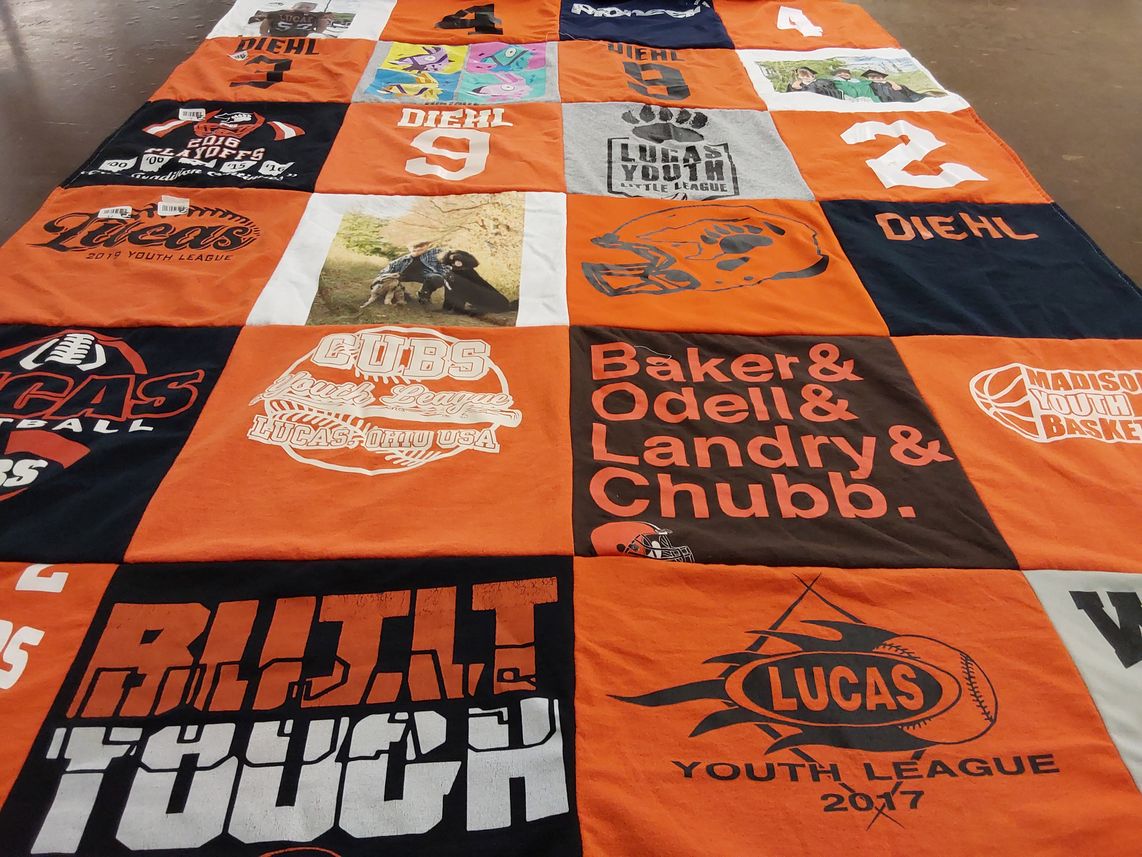 T-shirt quilt featuring lucas youth league by Debra from OH