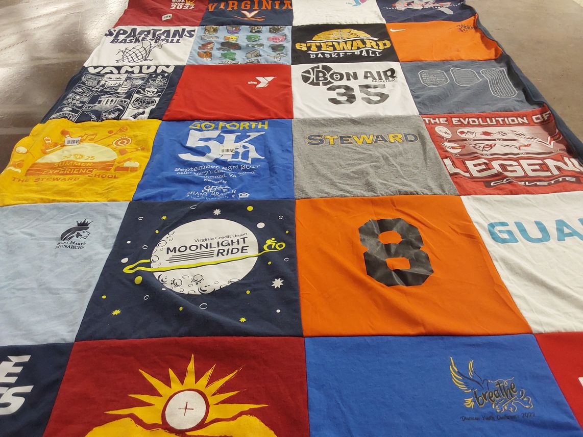T-shirt quilt featuring spartan basketball by Agnes from VA