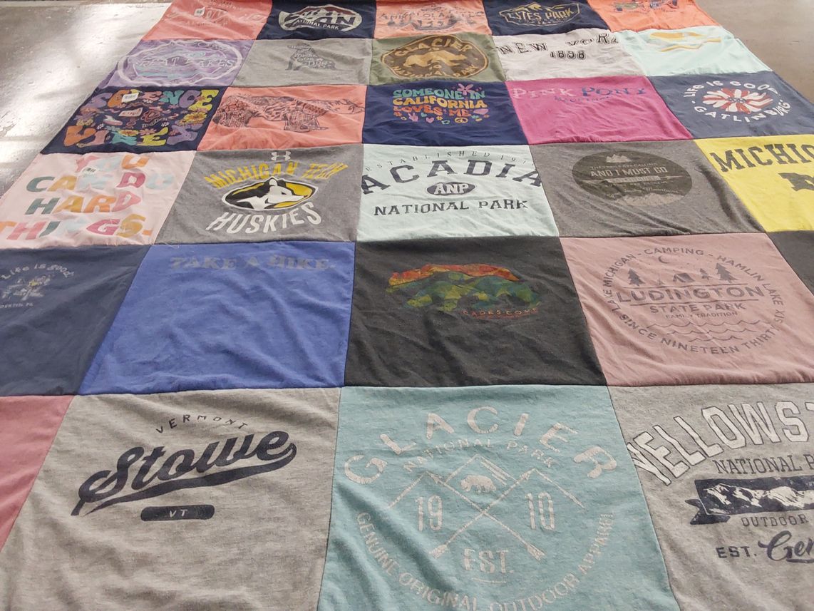T-shirt quilt featuring michigan technical university huskies by Bonnie from MI