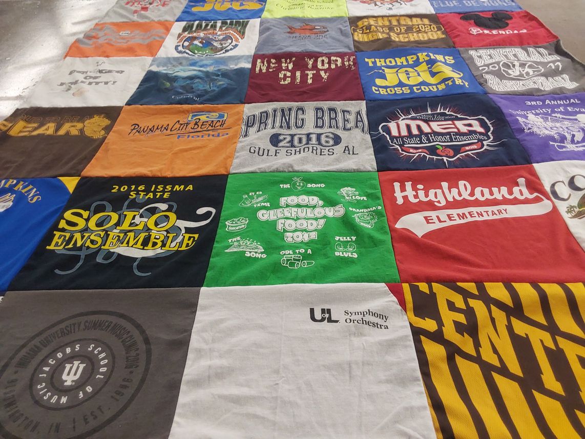 T-shirt quilt featuring thompkins cross country by Candace from IN