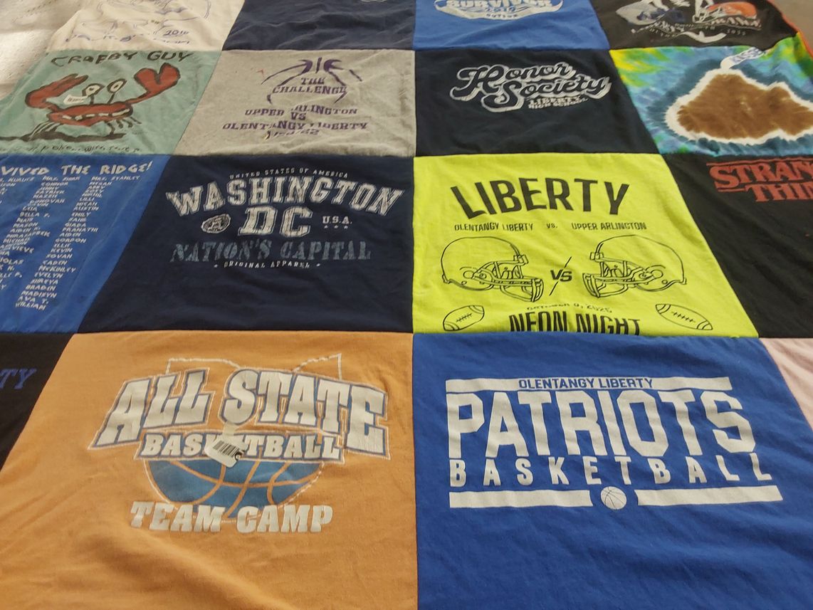 T-shirt quilt featuring olentangy liberty patriots basketball team by James from OH