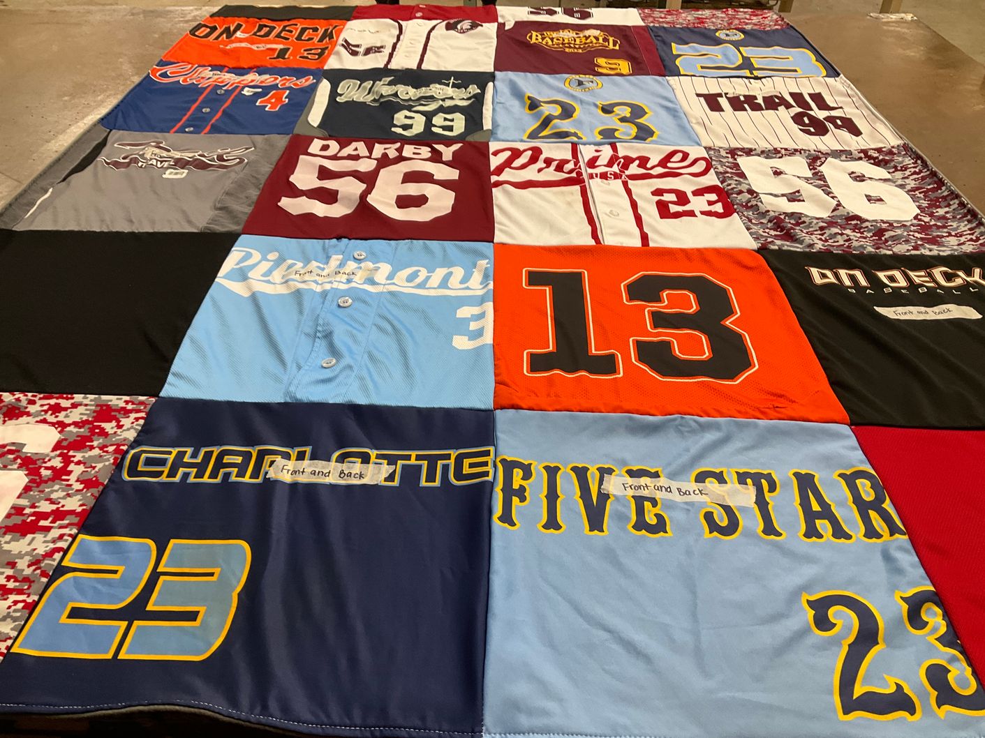 T-shirt quilt with sports, baseball themes by Megan from NC