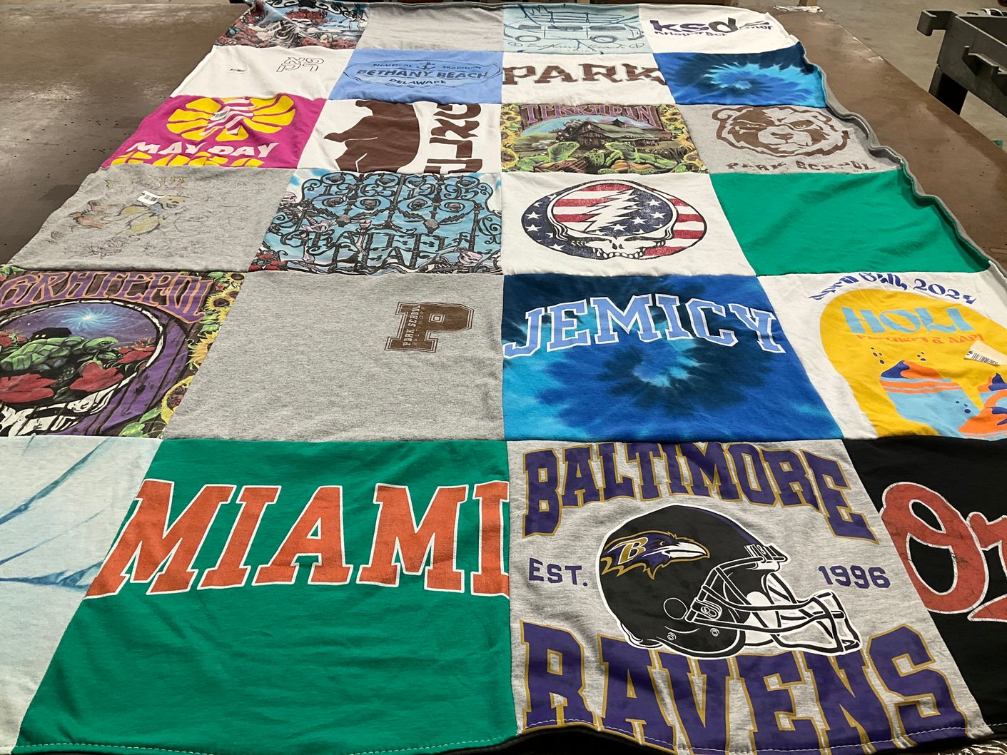 T-shirt quilt featuring baltimore ravens by Amy from MD
