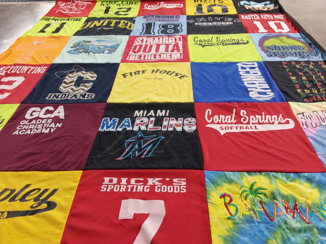 T-shirt quilt featuring miami marlins by Laura from TN