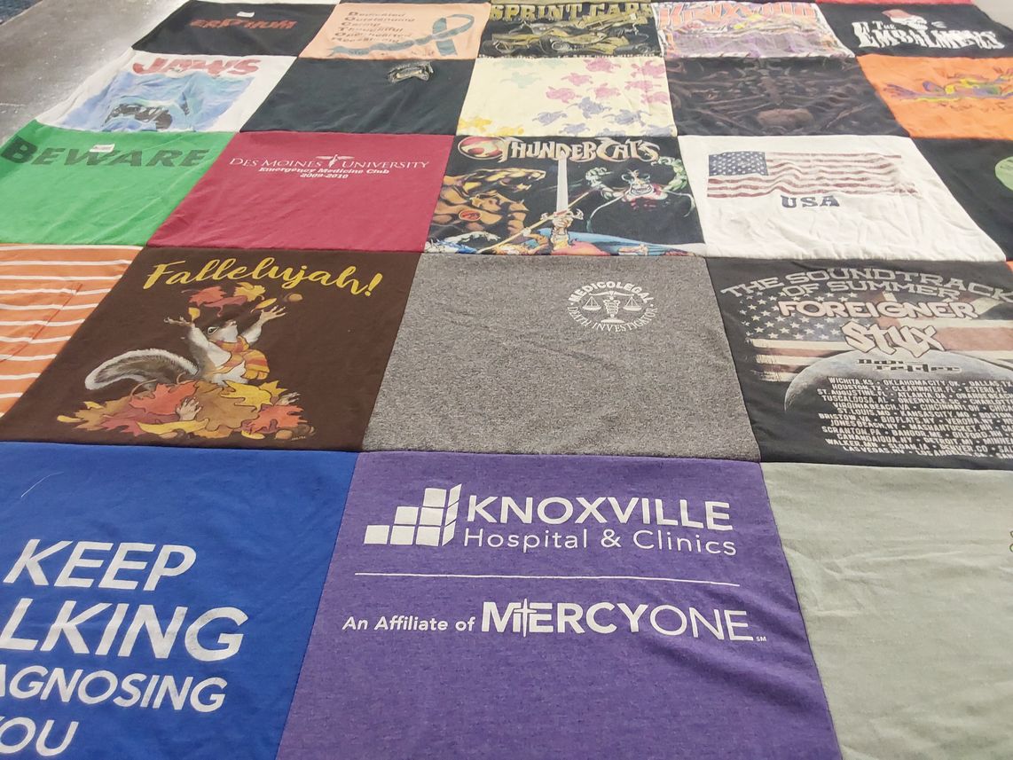 T-shirt quilt from des moines university by Troy from IA