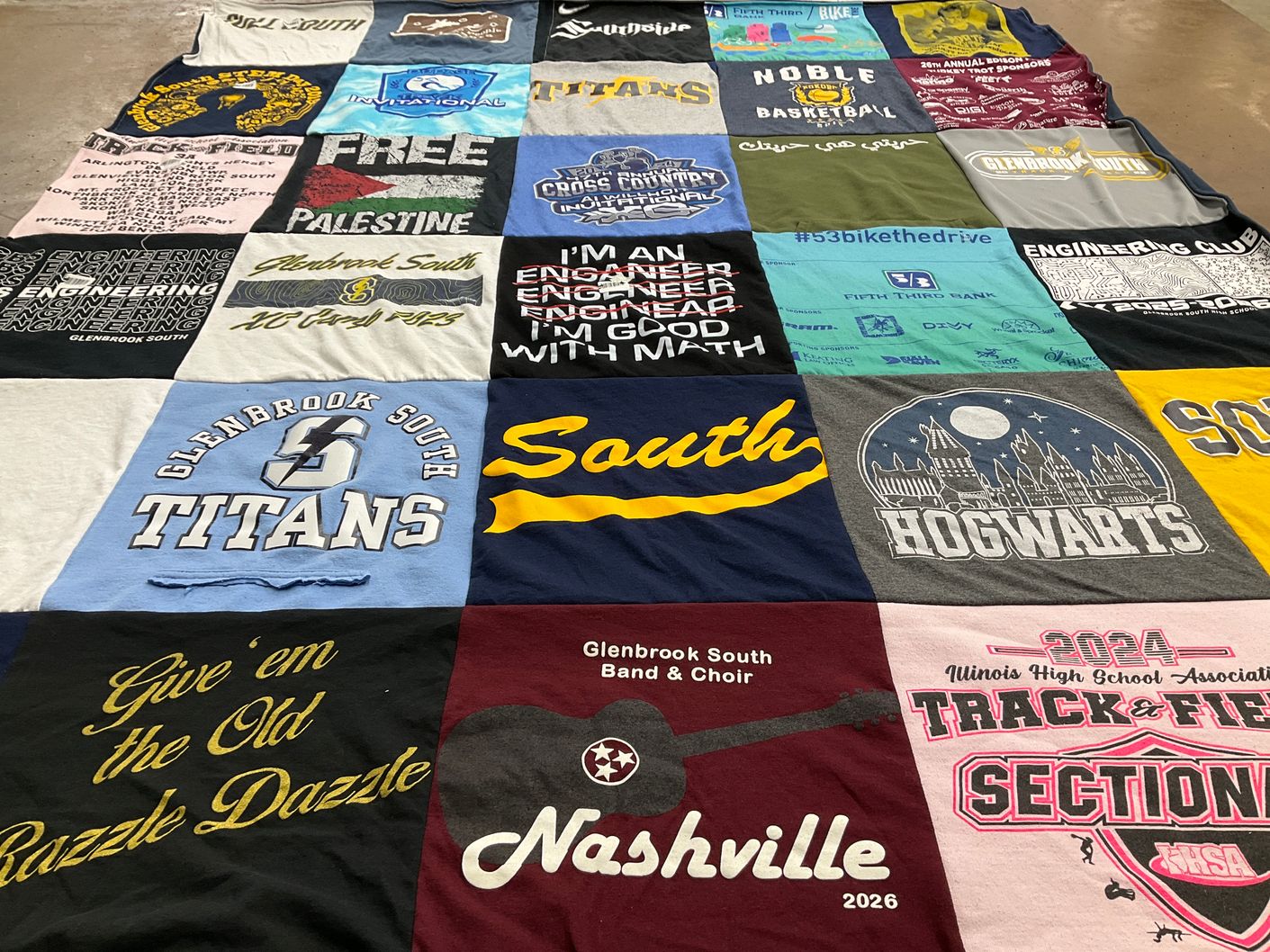 T-shirt quilt featuring glenbrook south titans by Fadi from IL