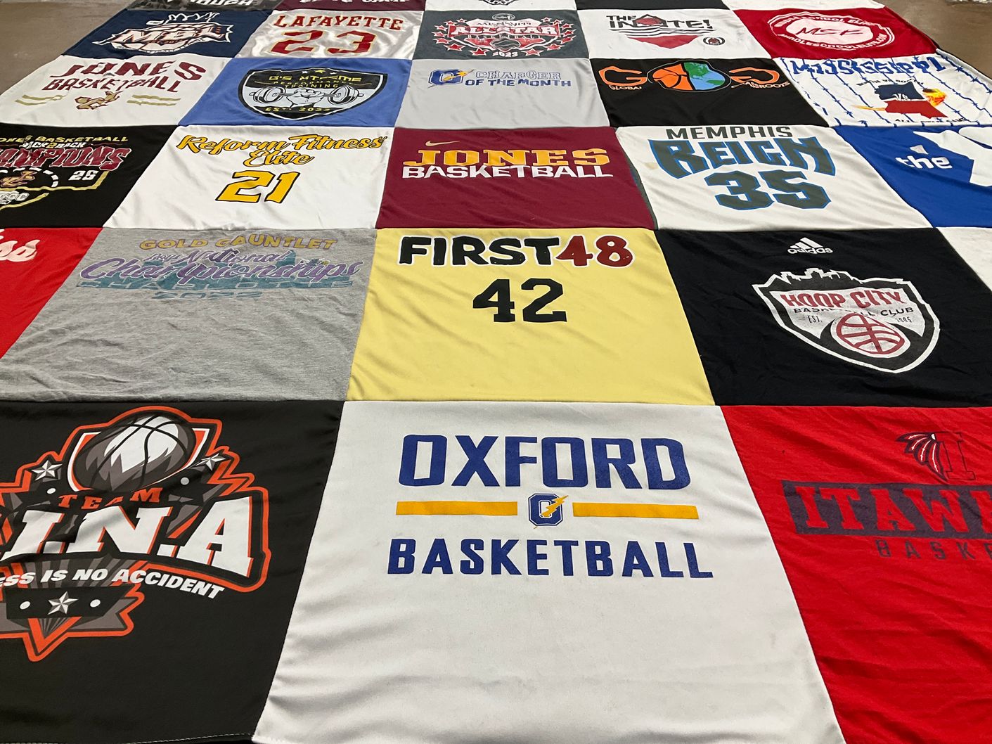 T-shirt quilt featuring memphis reign, ita w by Terrica from MS