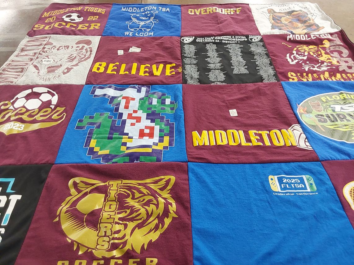 T-shirt quilt featuring middleton tigers soccer by TRACIE from FL