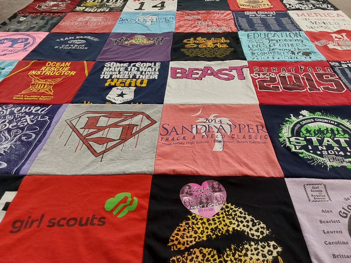 T-shirt quilt from ashley high school, stratford high school by Debra from SC