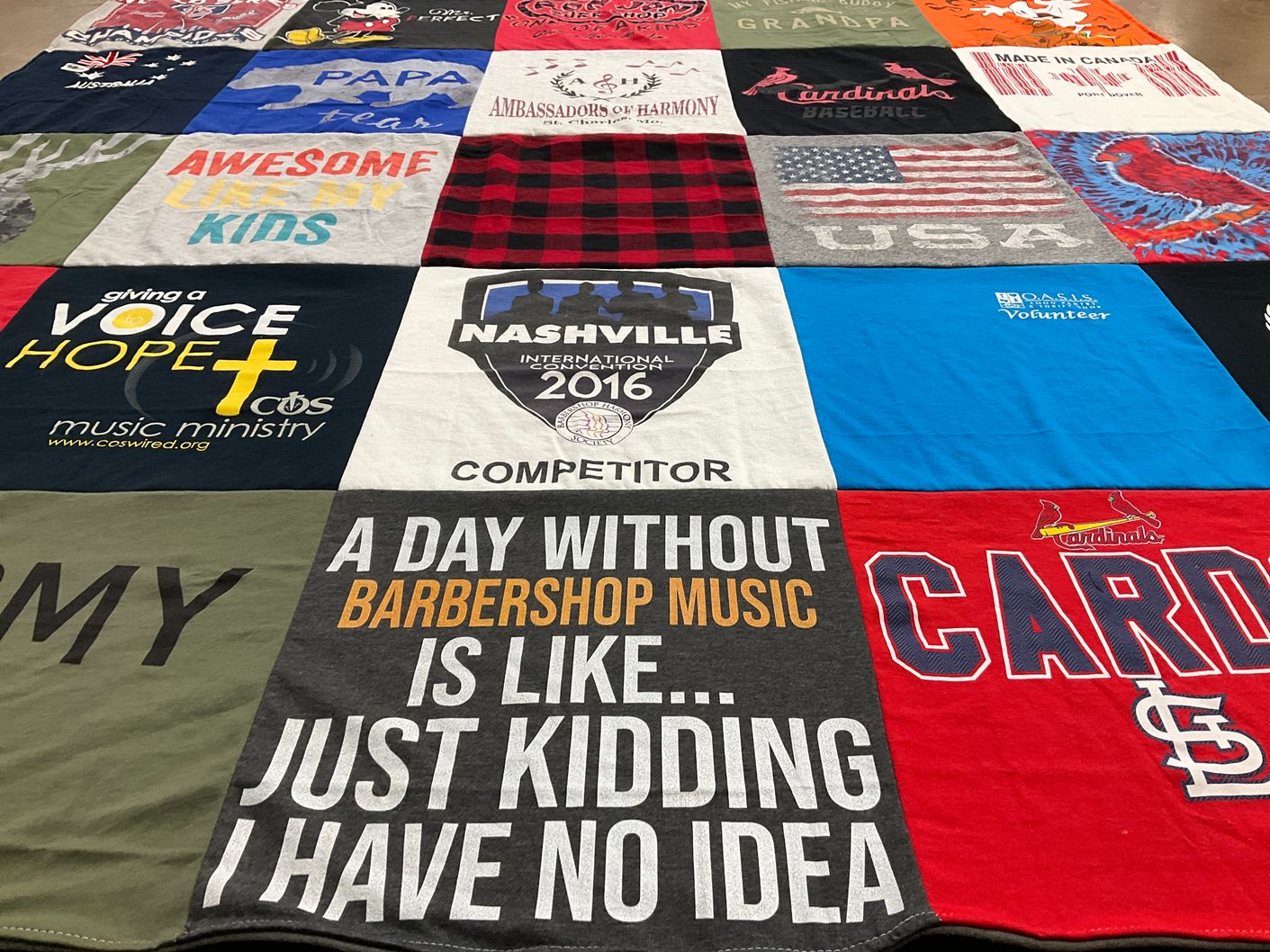 T-shirt quilt featuring st. louis cardinals baseball by Jennifer from MO