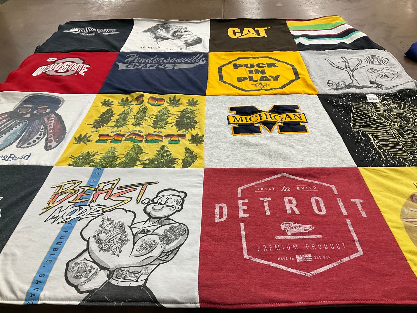 T-shirt quilt from university of michigan by Shirley from FL