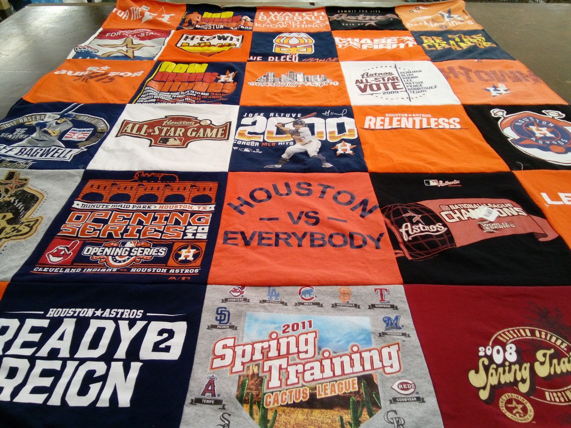 T-shirt quilt featuring houston astros by BARBARA from TX