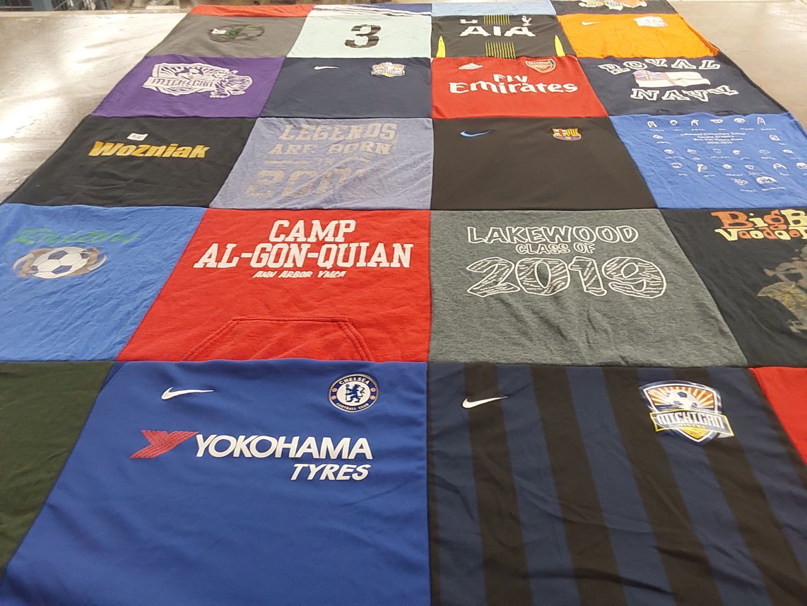T-shirt quilt featuring chelsea football club by Evan from MI