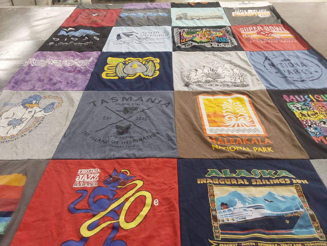 T-shirt quilt from biological college by sara from CA