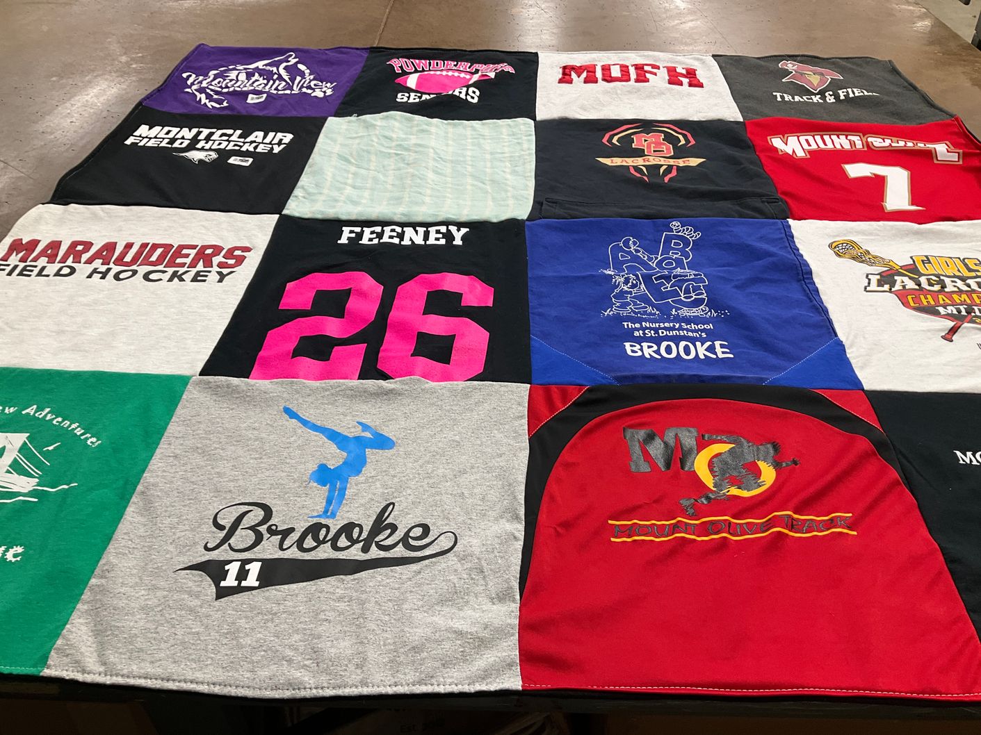 T-shirt quilt featuring marauders field hockey, mount olive track by Melissa from NJ