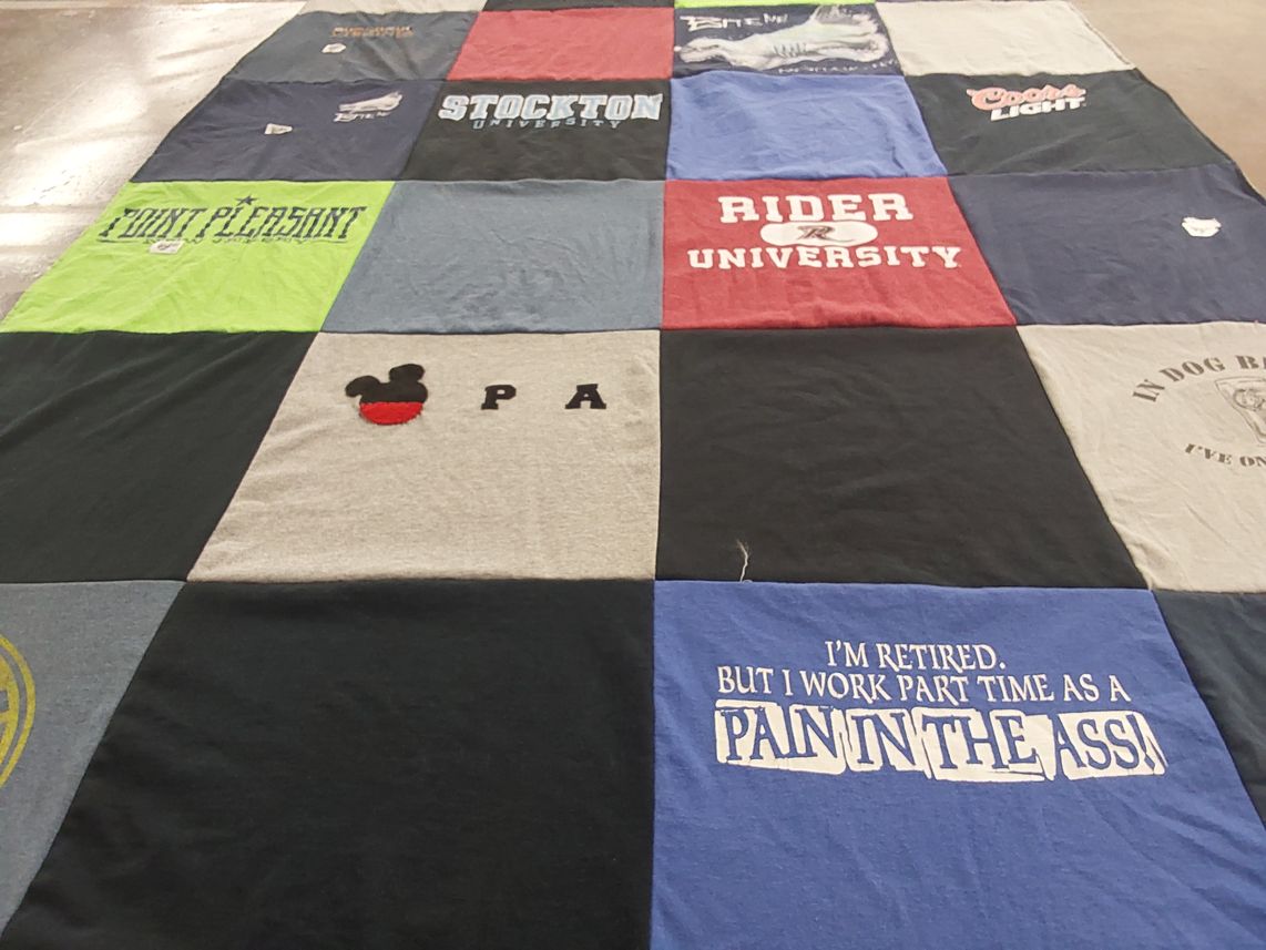 T-shirt quilt from stockton university, rider university by Margaretha from NJ