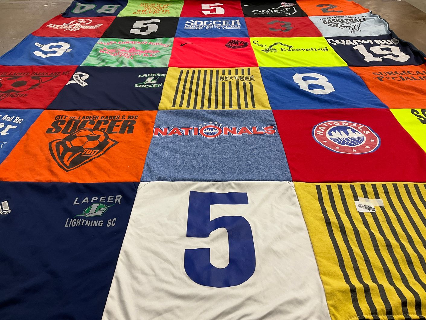 T-shirt quilt from lapeer lightning soccer club by Lindsey from MI
