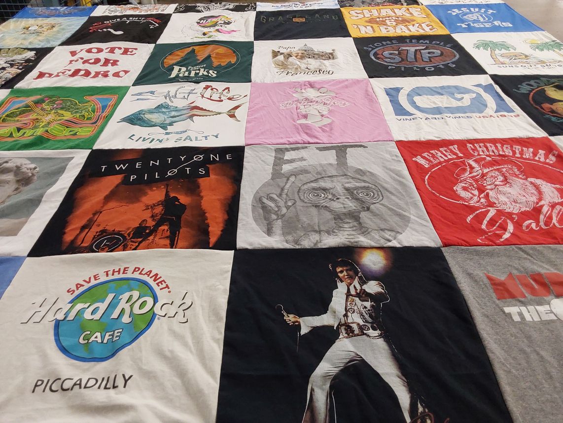 T-shirt quilt with music, humor themes by avery from FL