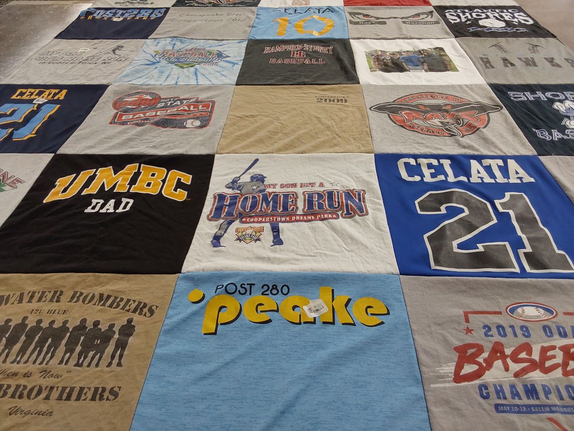 T-shirt quilt from university of maryland, baltimore county by Carla from VA