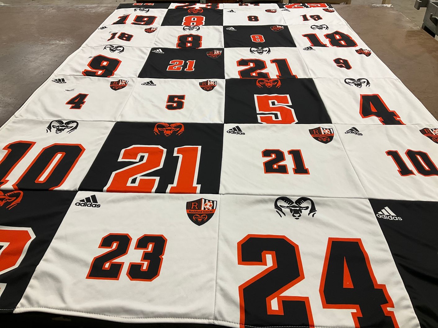 T-shirt quilt featuring rockford university soccer by Aubrey from MI