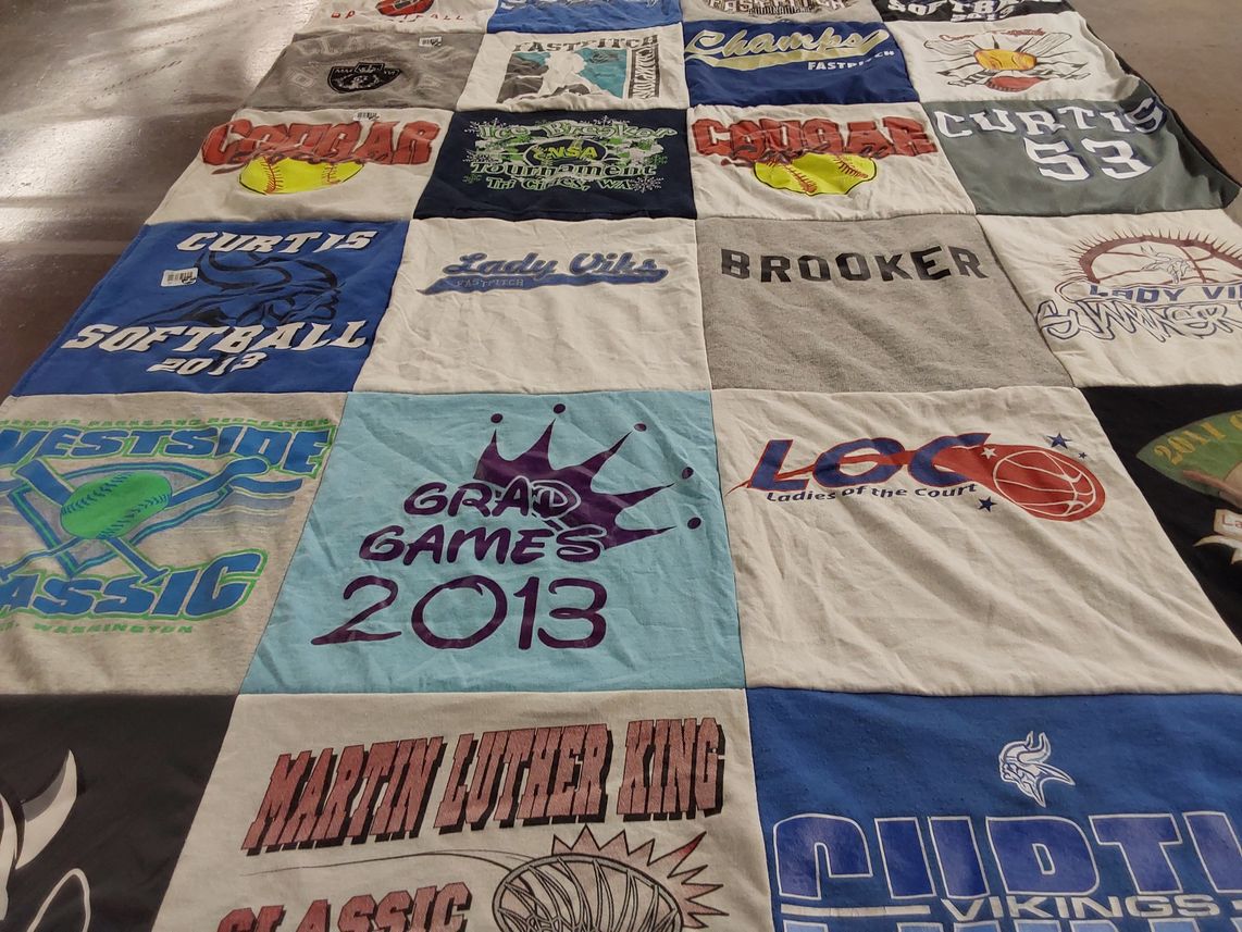 T-shirt quilt featuring curtis viking team by Jodie from WA