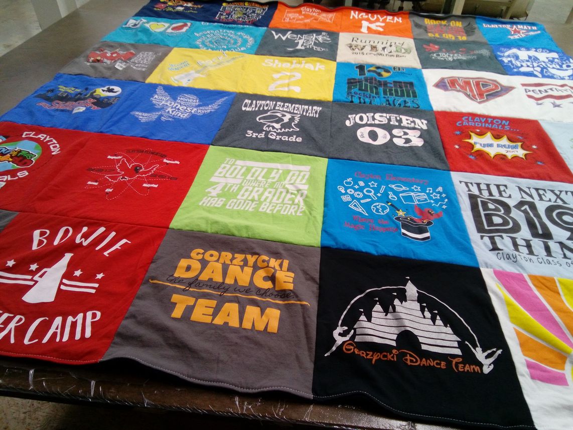 T-shirt quilt from clayton elementary school by Misty from TX