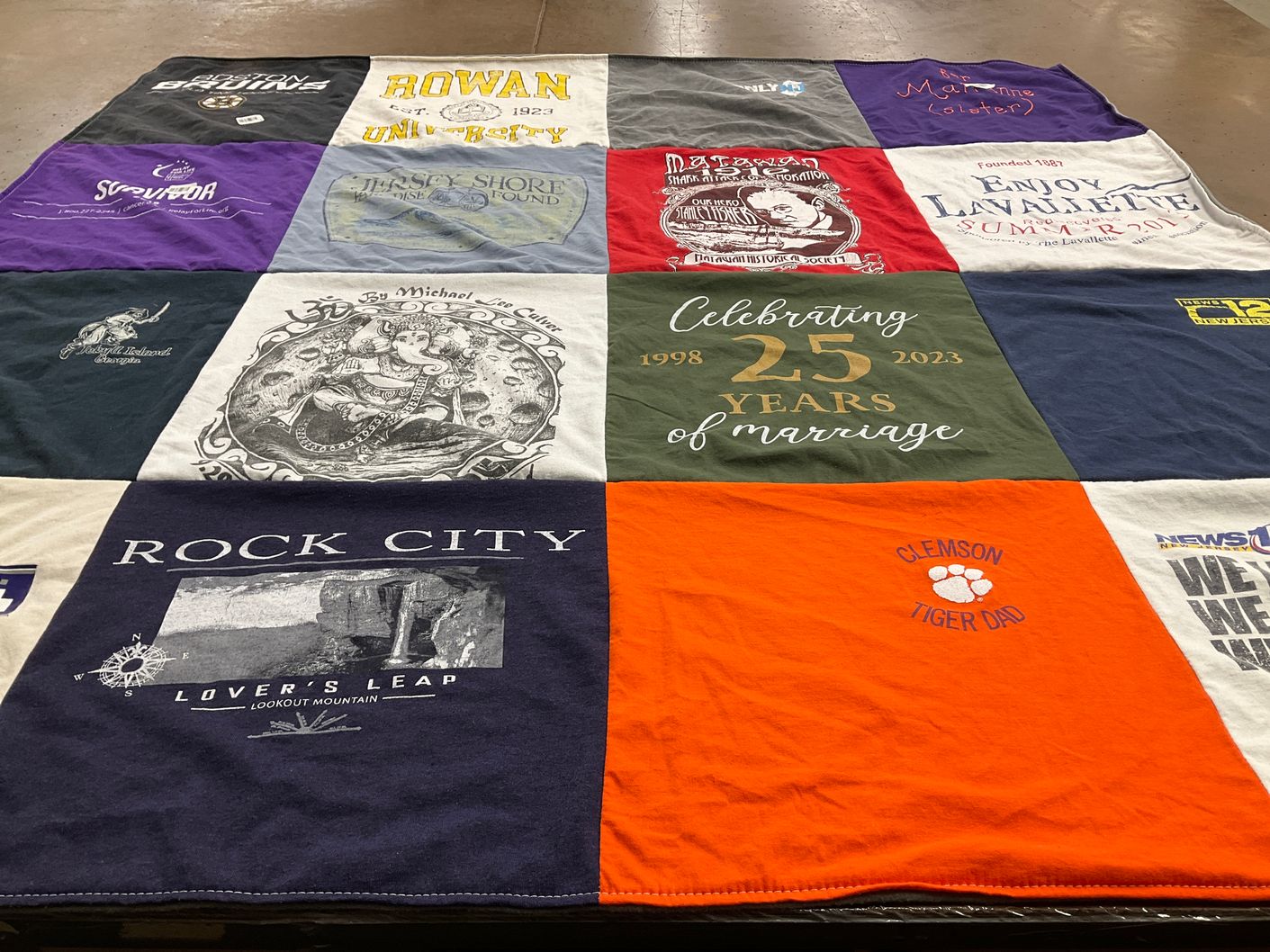 T-shirt quilt from rowan university, clemson university by Charles from NJ