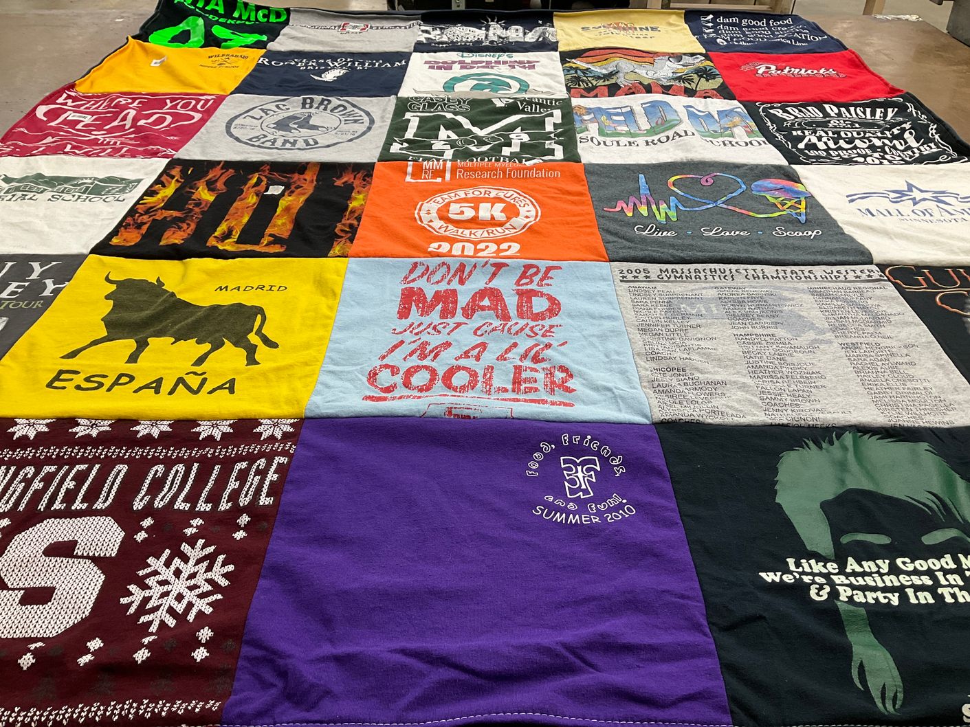 T-shirt quilt from suffield college by Jillian from MA