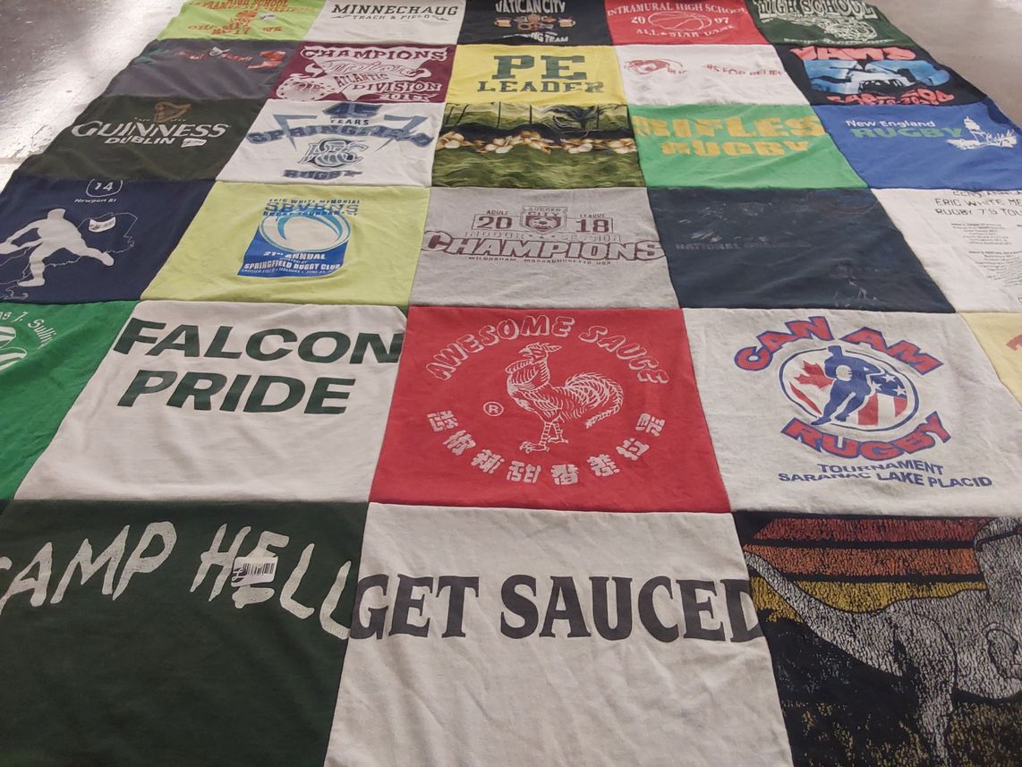 T-shirt quilt featuring springfield rugby club by Jillian from MA