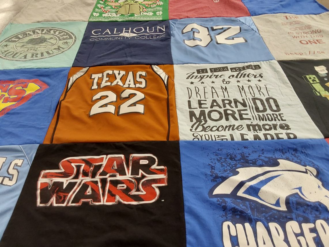 T-shirt quilt featuring texas longhorns by Sharon from AL
