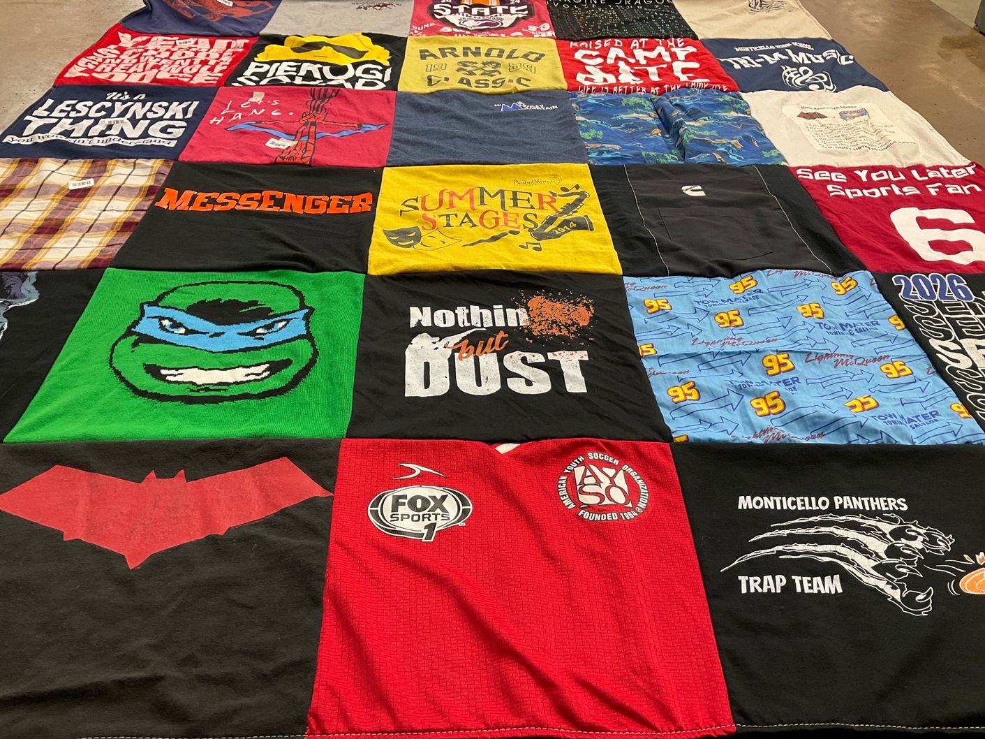 T-shirt quilt from monticello high school by mollie from NY