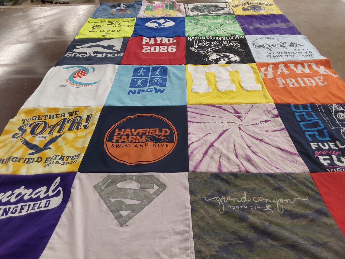 T-shirt quilt from hayfield high school, springfield high school by Carey from VA