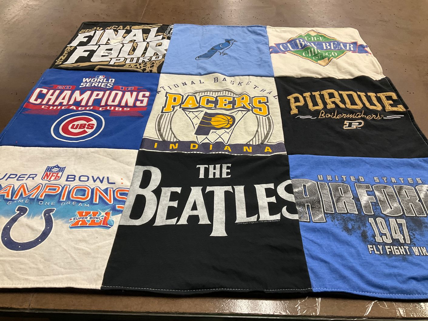 T-shirt quilt featuring indiana pacers, chicago cubs by christopher from IN