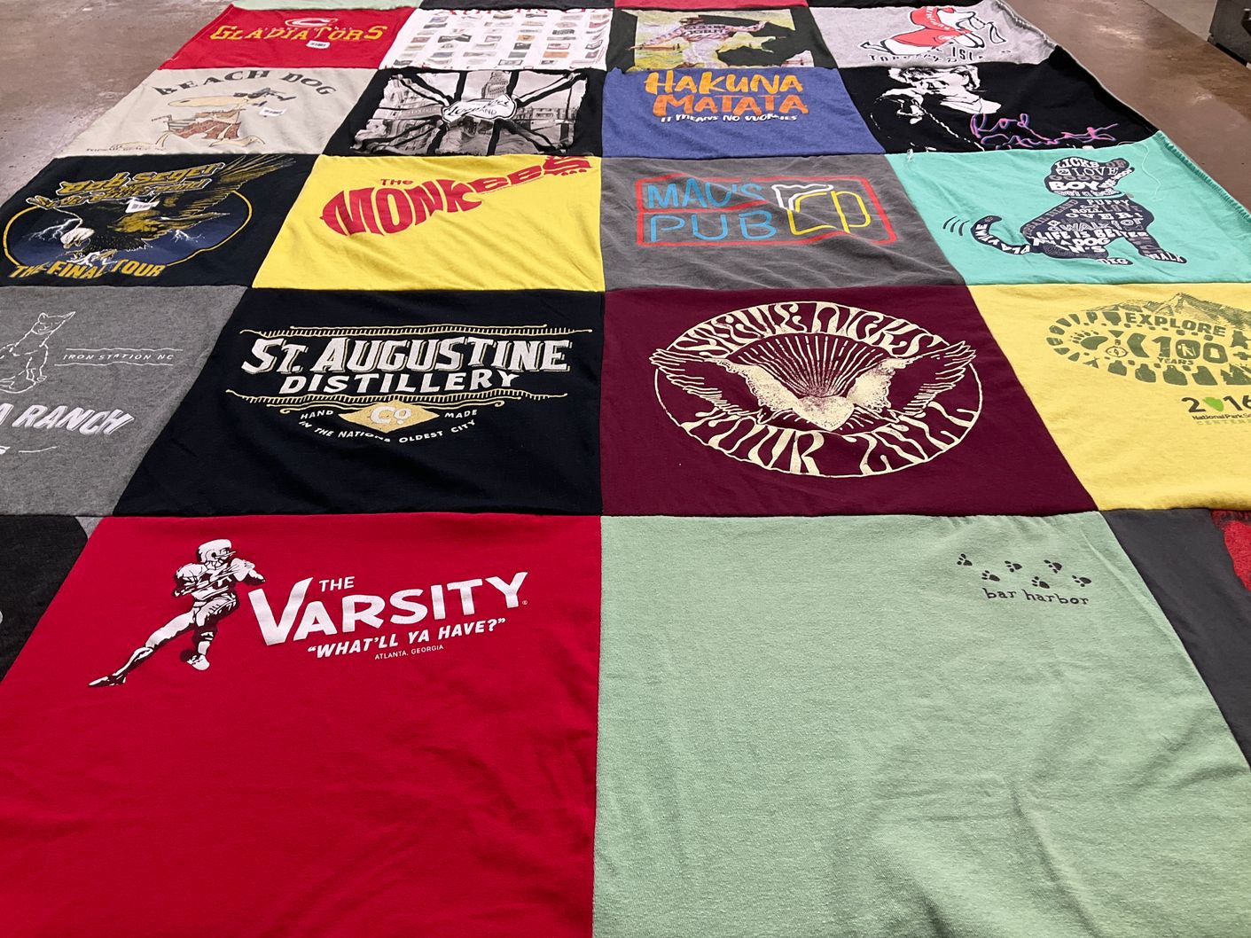 T-shirt quilt with music, food themes by Monica from NC