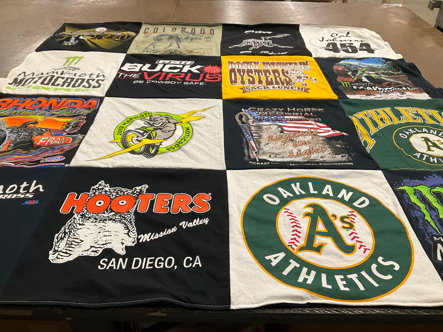 T-shirt quilt featuring oakland athletics by Ingrid from CA