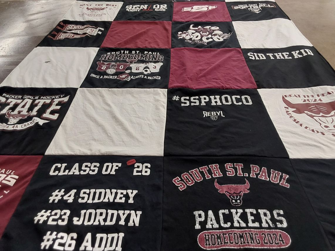 T-shirt quilt featuring south st. paul packers by joy from SD