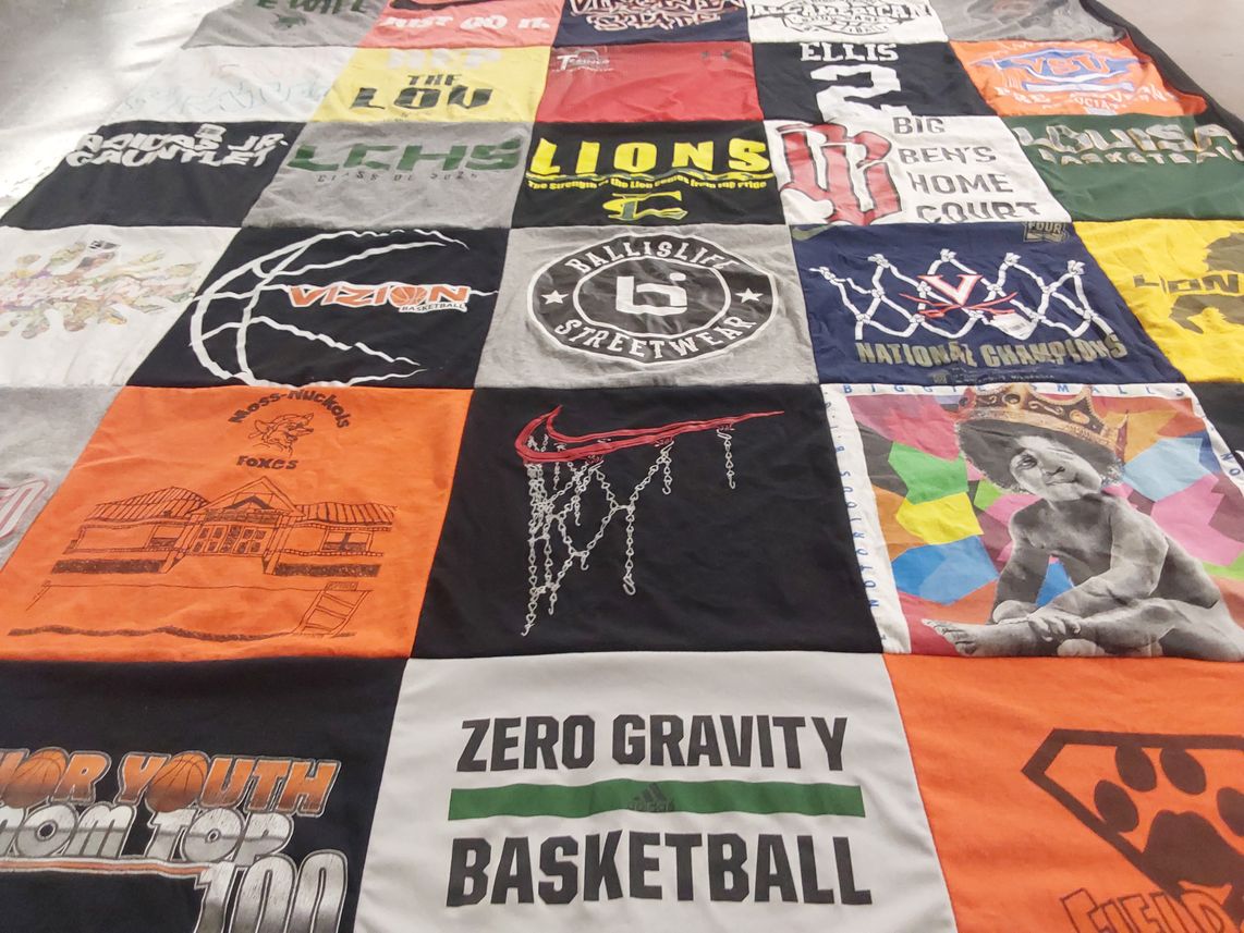 T-shirt quilt featuring loudoun county high school lions by Tiara from VA