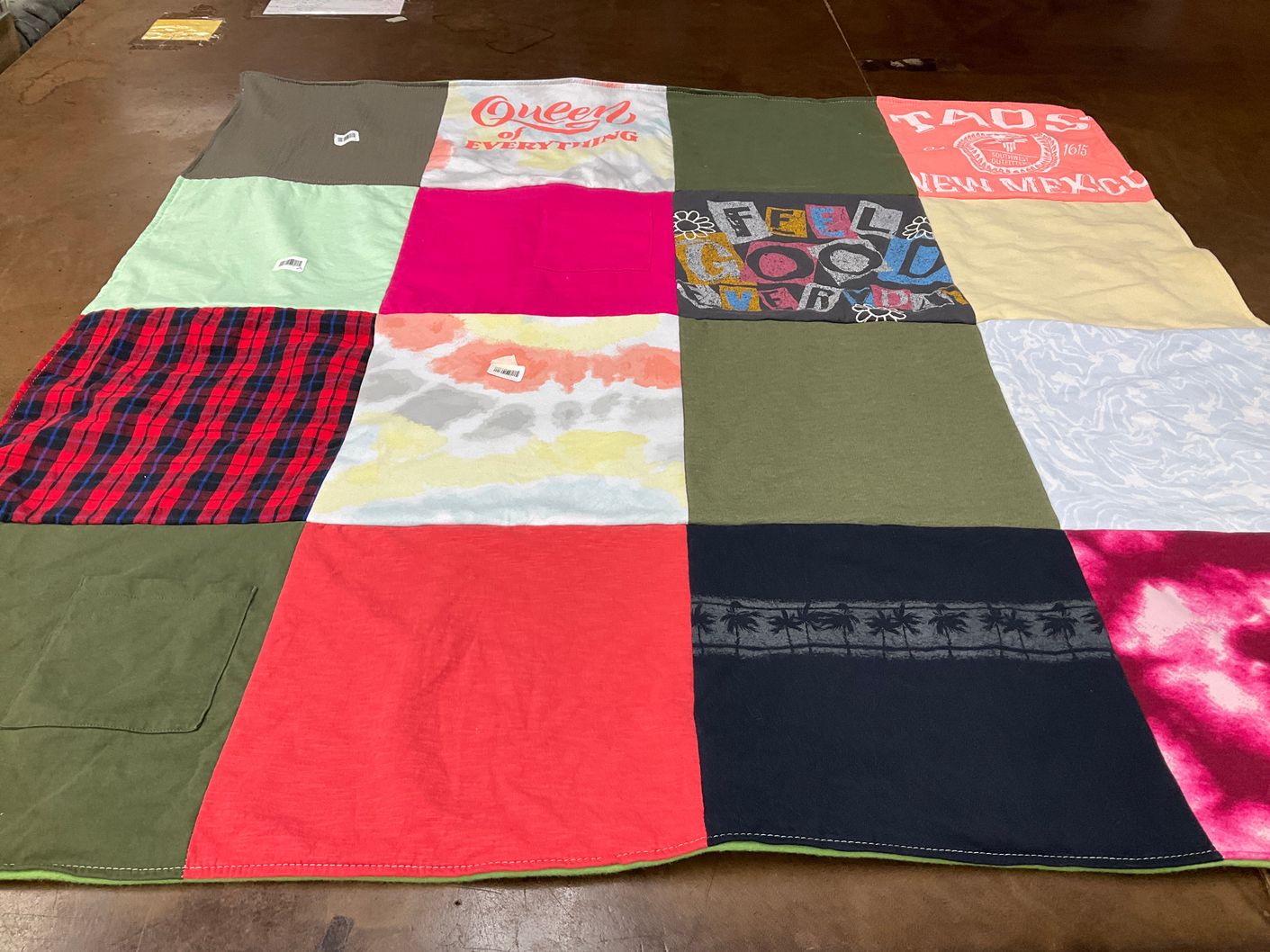T-shirt quilt with travel, arts themes by James from CO
