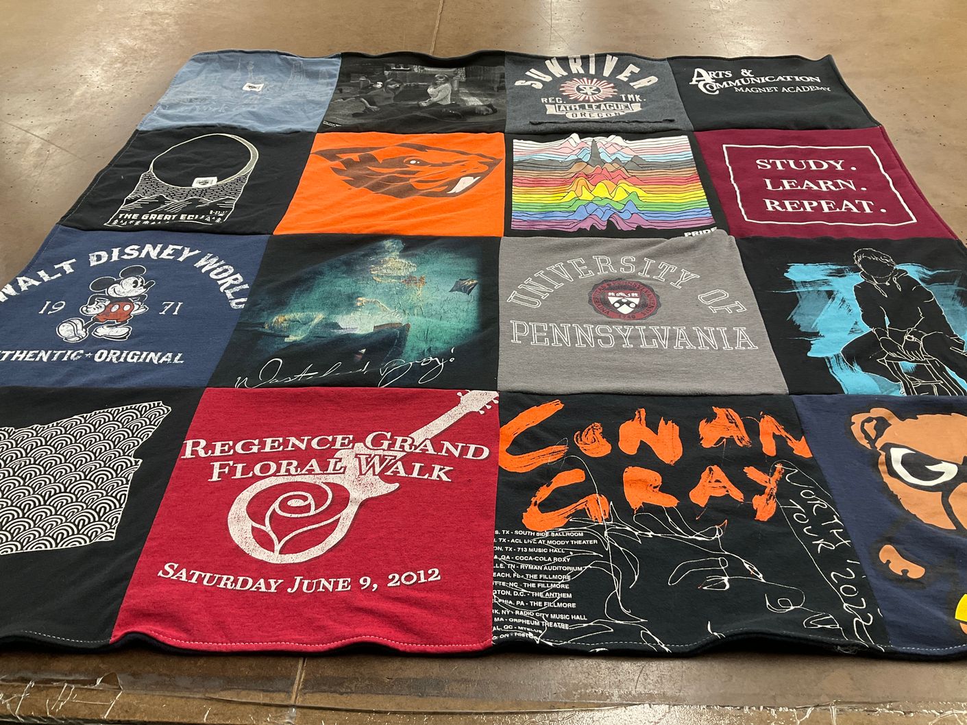T-shirt quilt from university of pennsylvania by Charlotte from OR