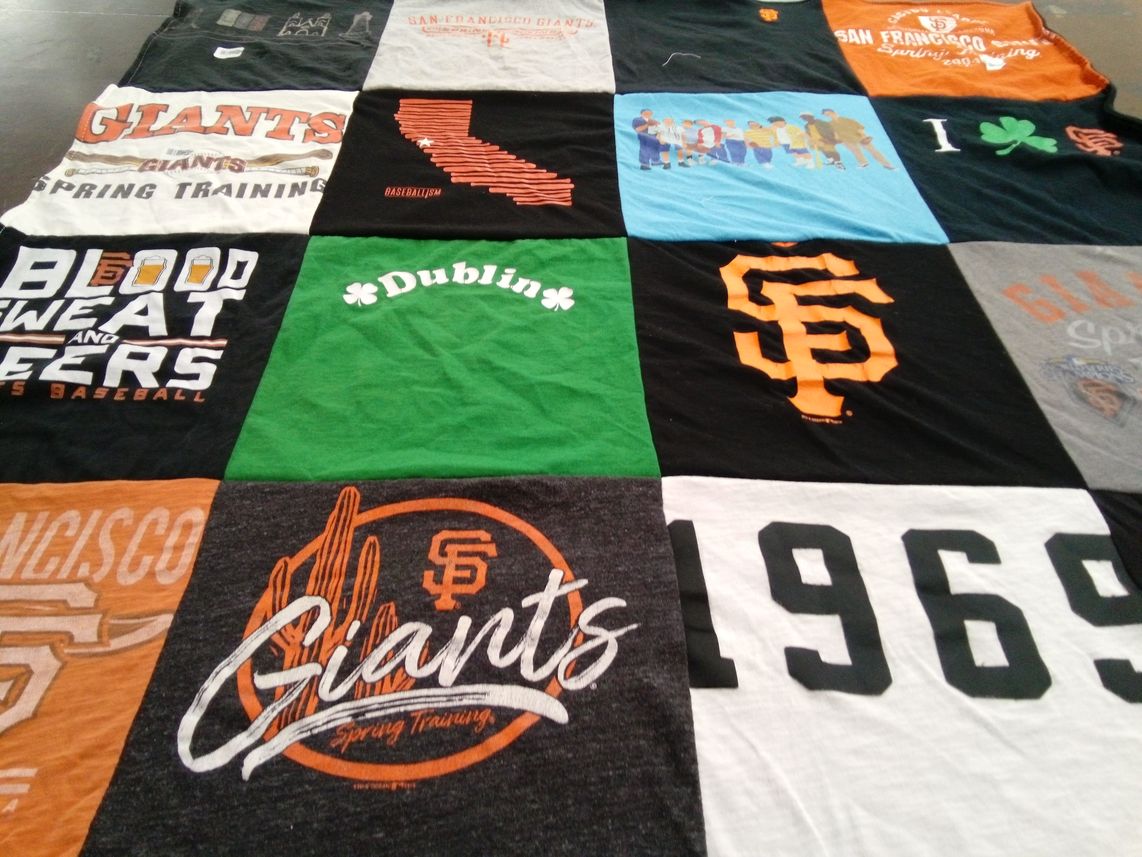 T-shirt quilt featuring san francisco giants by Kristen from CA