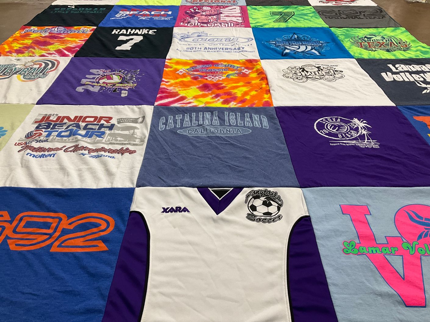 T-shirt quilt from lamar university by Judee from TX