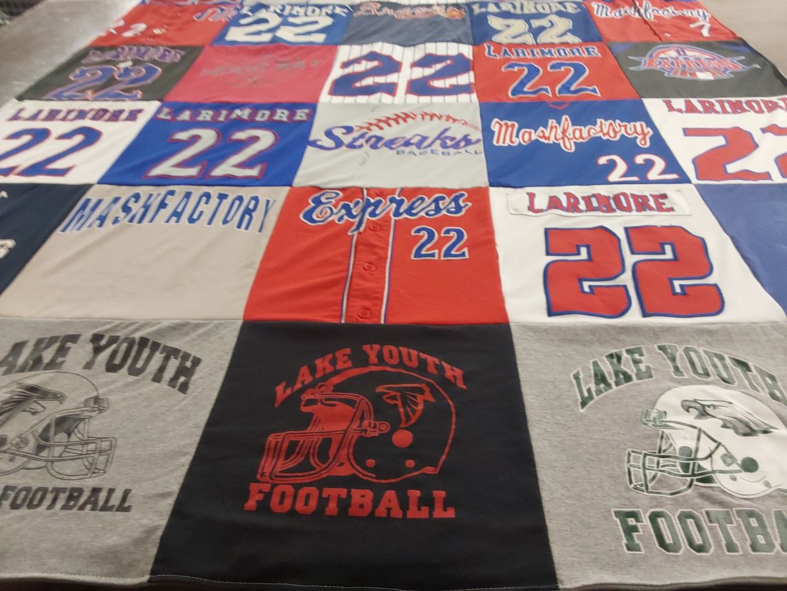 T-shirt quilt featuring lake youth football by Donald from OH