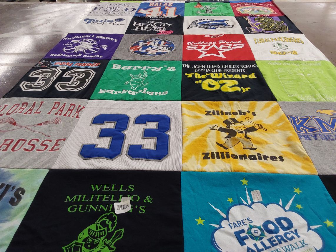 T-shirt quilt featuring floral park high school, gloral park lacrosse by LIZ from NY