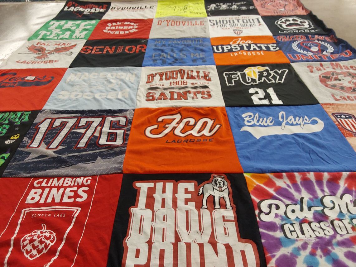 T-shirt quilt featuring fca lacrosse, blue jays lacrosse by Dawn from NY