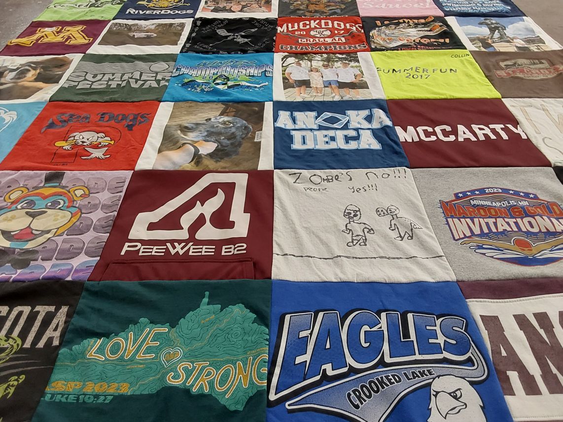 T-shirt quilt featuring eagles, riverdogs by wendy from MN