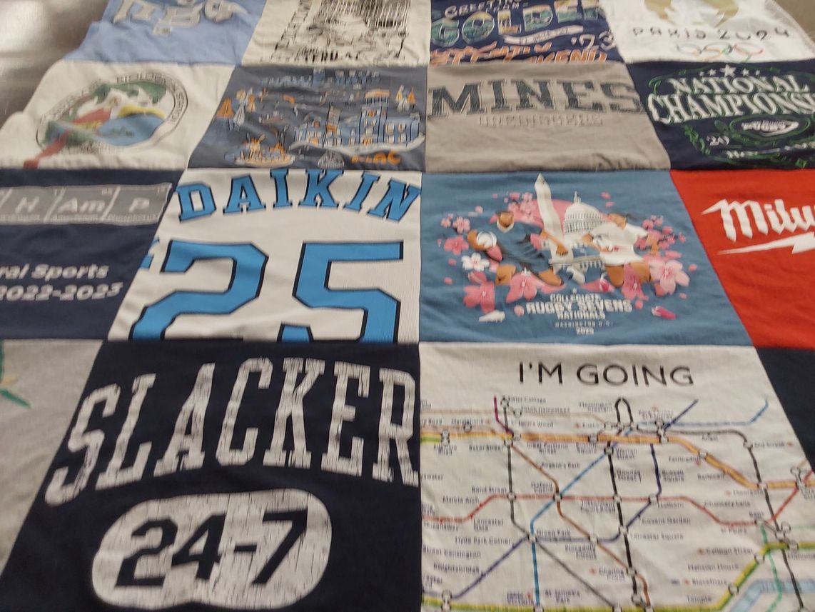 T-shirt quilt from colorado school of mines by Sarah from CO