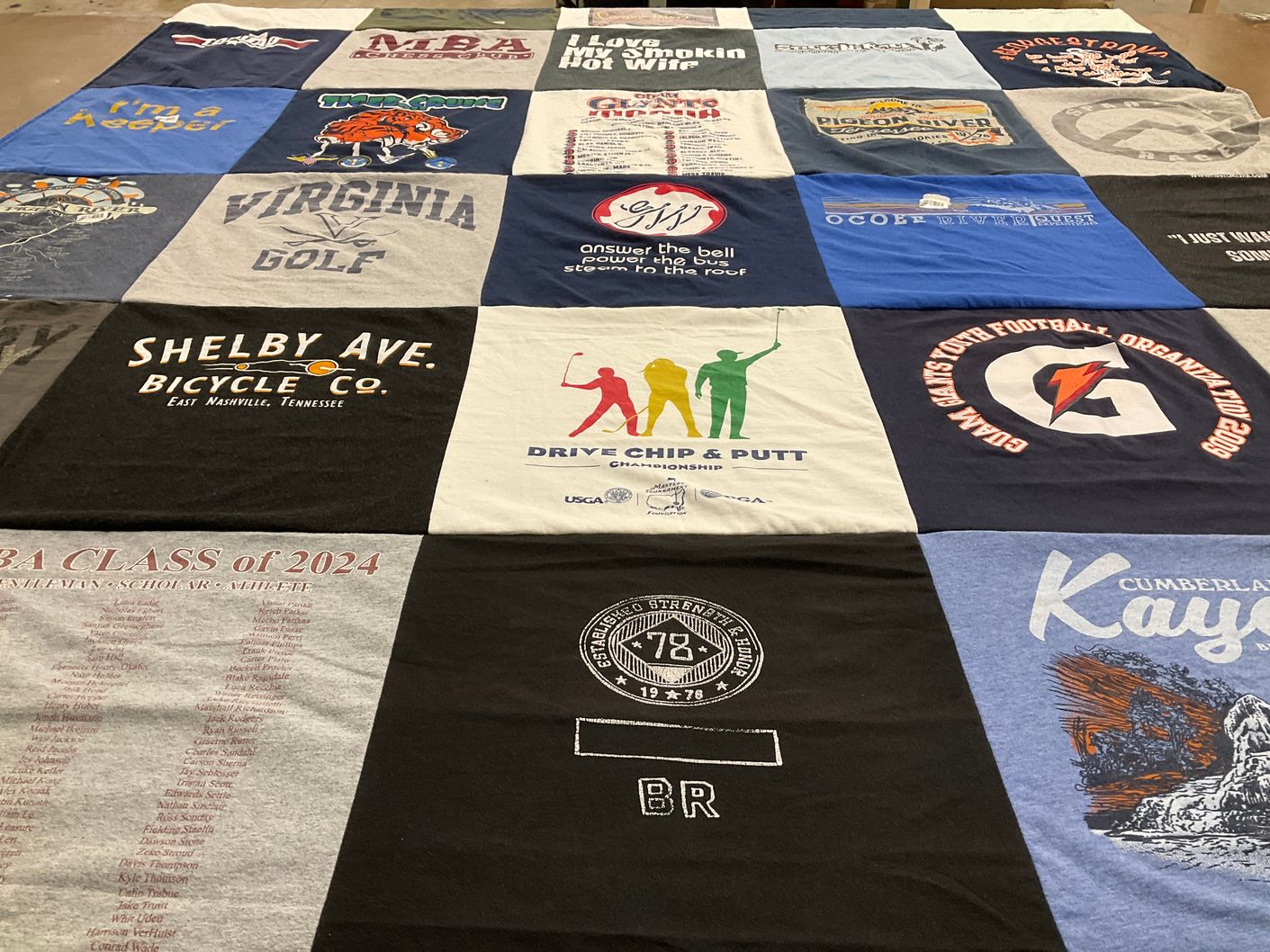 T-shirt quilt from university of virginia by Darcy from TN